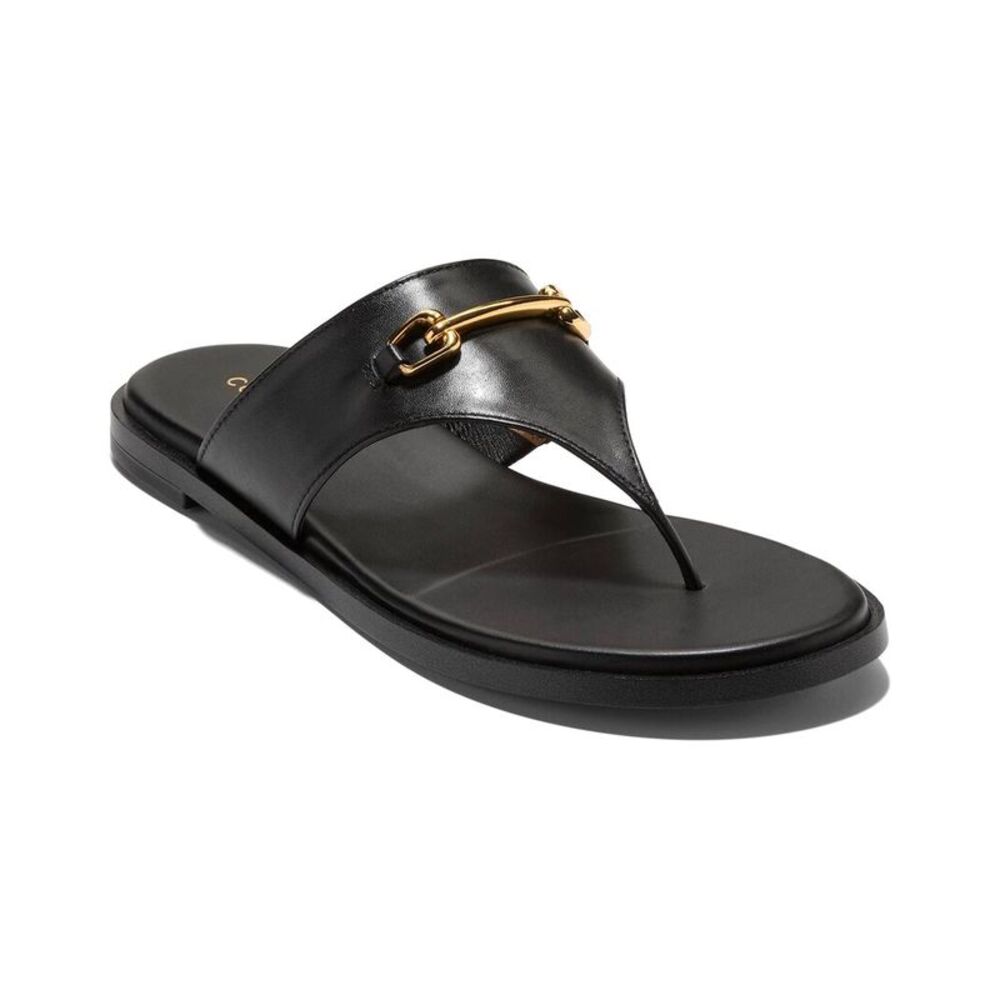 Cole Haan Flynn Leather Thong Sandal, Black